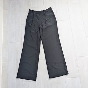 Women's Calvin Klein Trousers Wide Leg Pants Black Belt Loop High-Waisted 8 EUC